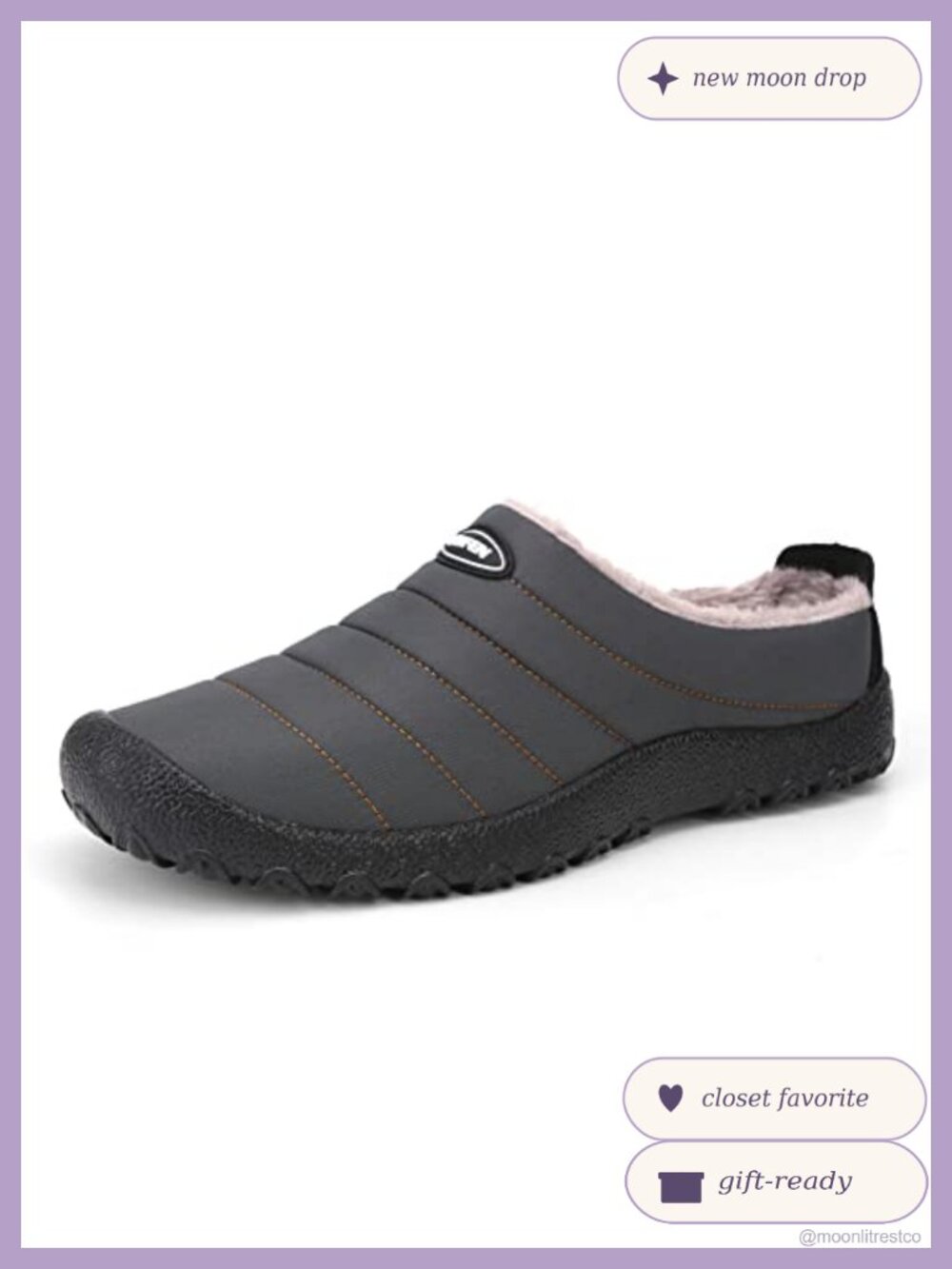Warm Fuzzy Slip On Slippers Faux Fur Lined Quilted Oxford House Shoes